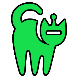 NYABot's original bright green alien-cat mascot